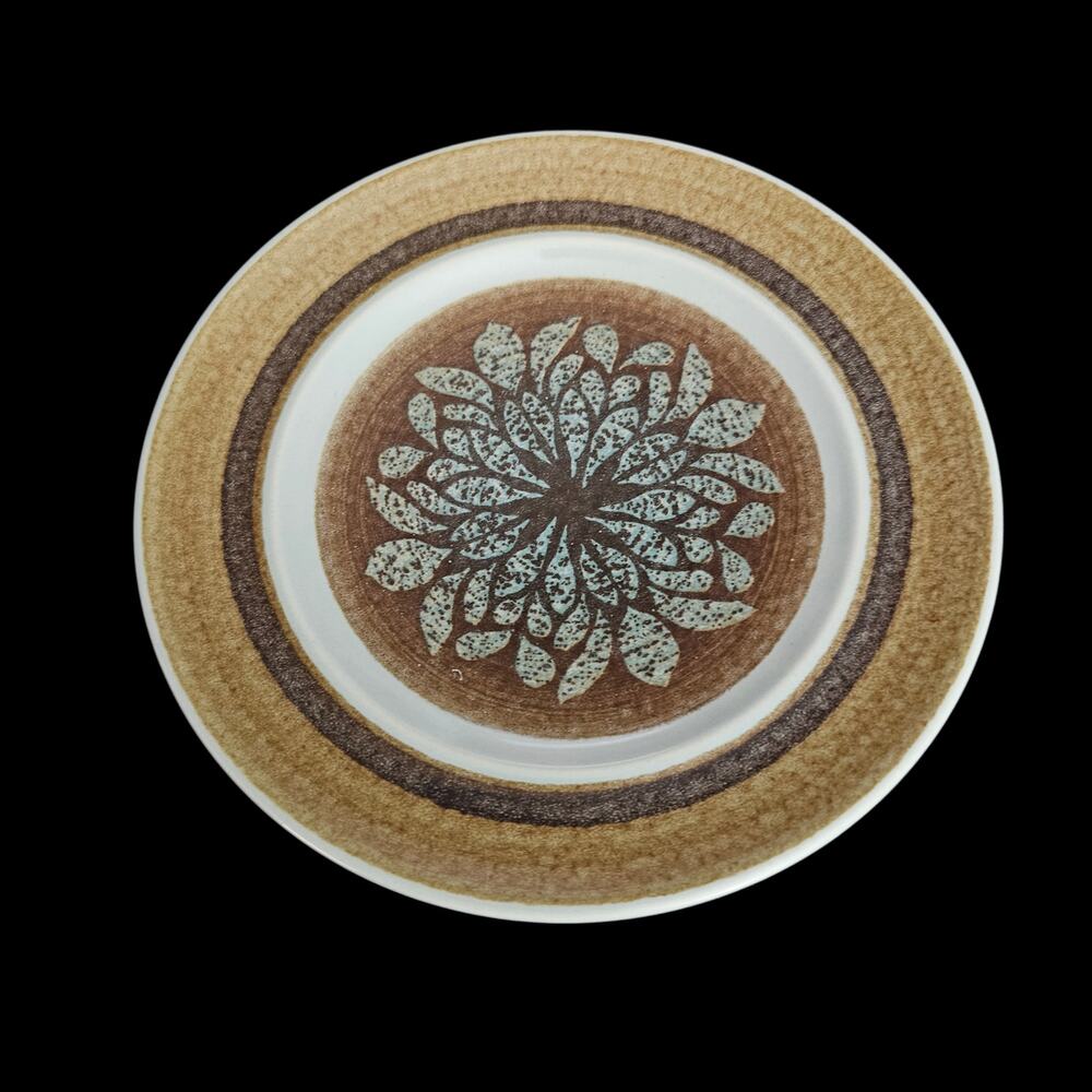 Franciscan Earthenware Dessert Plates Brown Floral Medallion Set of 4